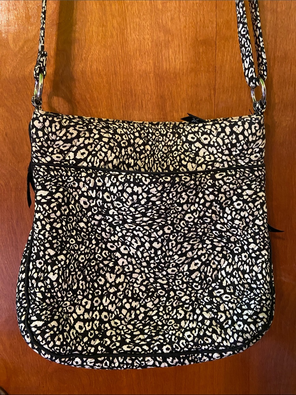 Vera Bradley Black & White Leopard-Print Crossbody Bag - Picture 4 of 6